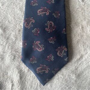 Christian Dior vintage Elegant Paisley Men's Tie - Navy and Red